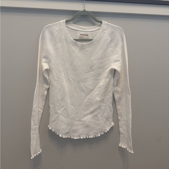 NWT We The Free Easy Does It Waffle Knit Crew Neck Long Sleeve Tee Shirt. Size L - Picture 3 of 10